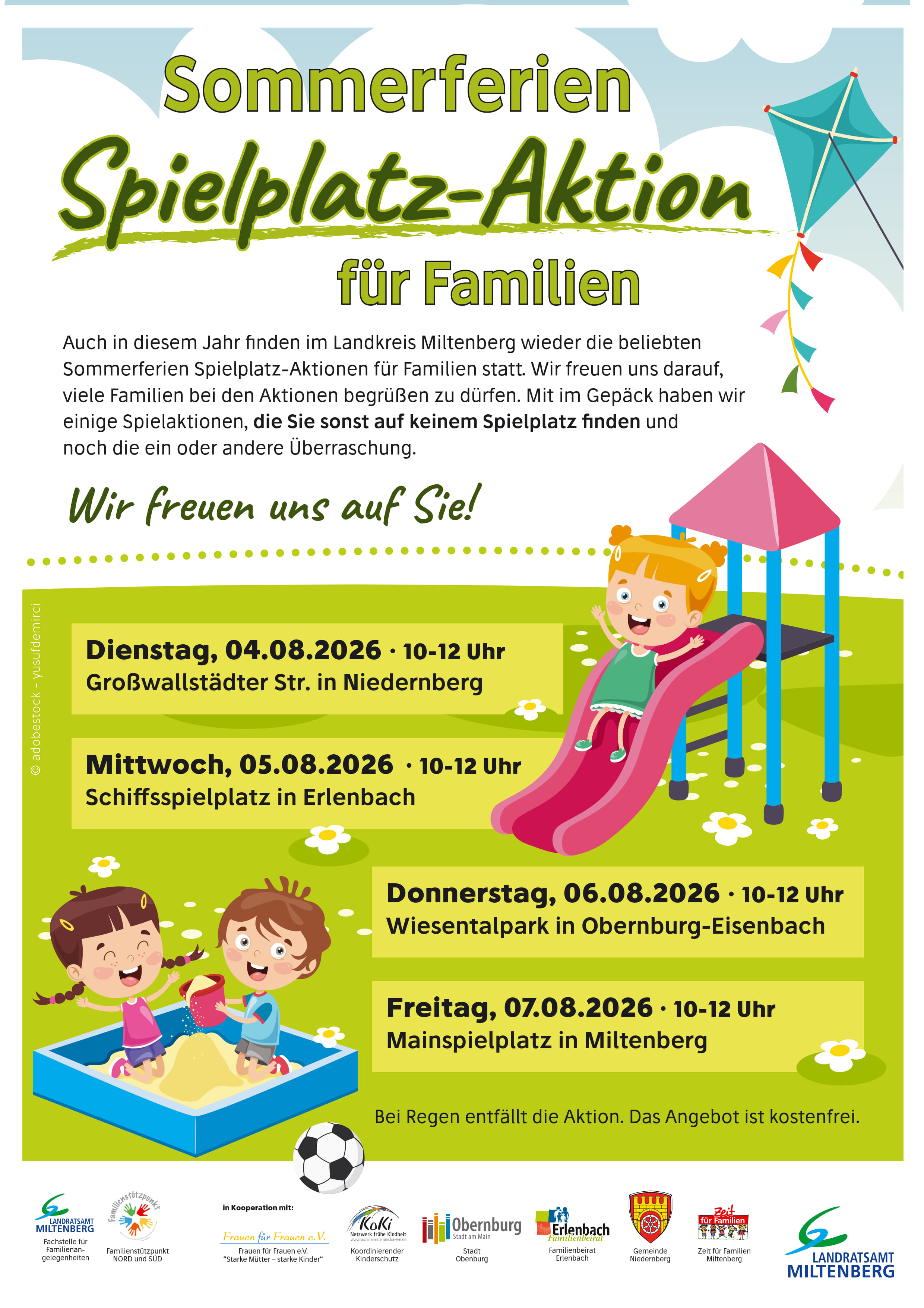 Sommerferien Spielplatz-Aktion für Familien